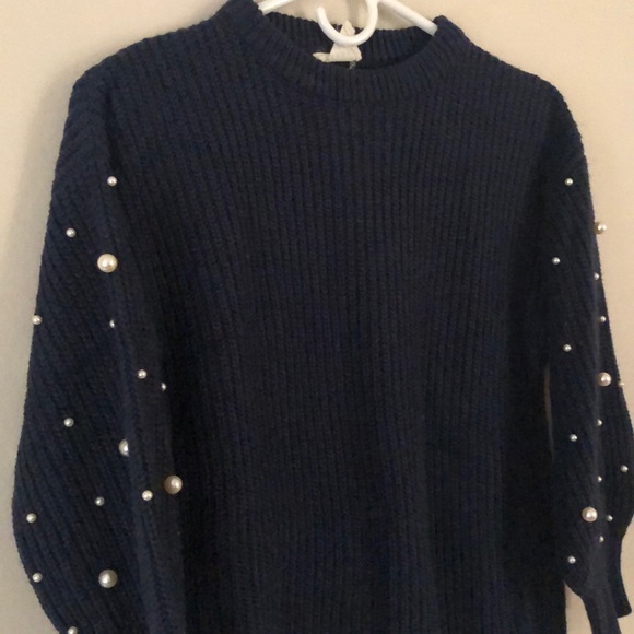 Hayden Girls Sweater with Pearl beaded sleeve - Picture 3 of 8